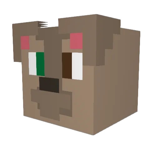 Hyaena Minecraft avatar head, 3D render