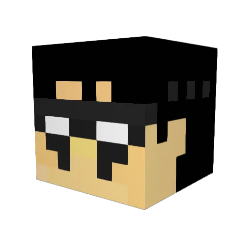 Hyalokinetic Minecraft avatar head, 3D render