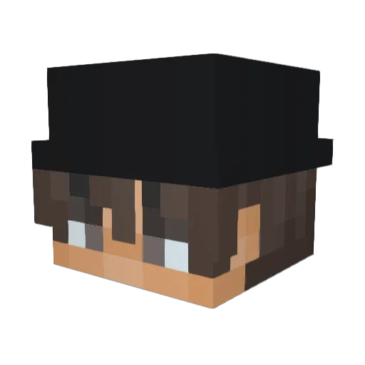Hybercix Minecraft avatar head, 3D render