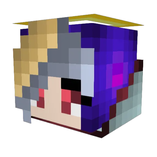 HybridBlue Minecraft avatar head, 3D render