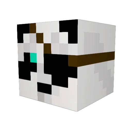 HybridPanduh Minecraft avatar head, 3D render