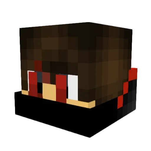 HybridPlays_ Minecraft avatar head, 3D render