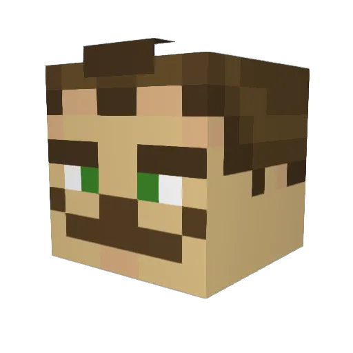 Hybrid_745 Minecraft avatar head, 3D render