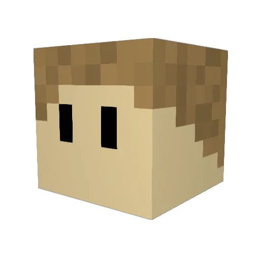 Hybrid_Emu Minecraft avatar head, 3D render