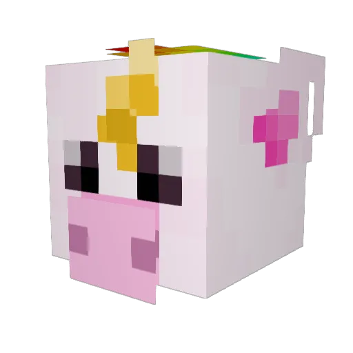 Hybryda Minecraft avatar head, 3D render