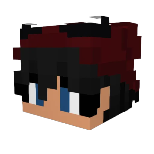 HydraFoxxx Minecraft avatar head, 3D render