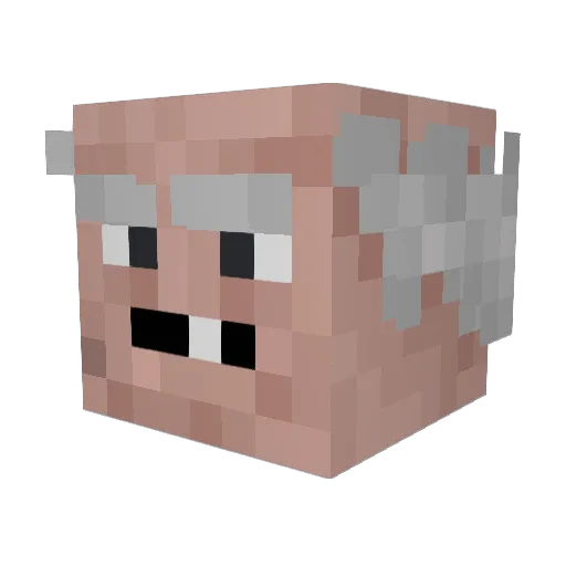 Hydracroc Minecraft avatar head, 3D render