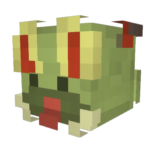Hydrapple Minecraft avatar head, 3D render