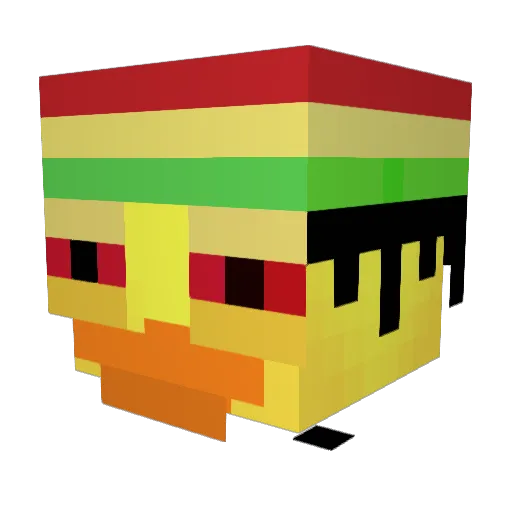 HydratedDolphin Minecraft avatar head, 3D render