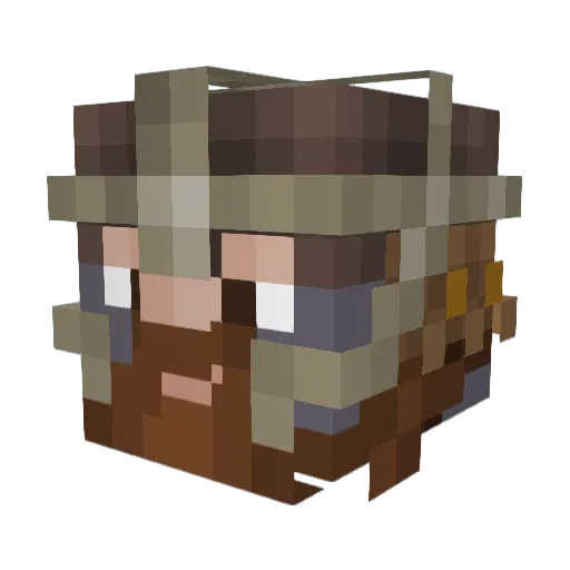 Hydraugene Minecraft avatar head, 3D render