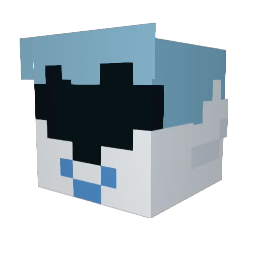 Hydrauxe Minecraft avatar head, 3D render