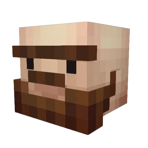 HydroChug Minecraft avatar head, 3D render
