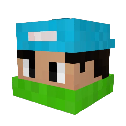 HydroGHG Minecraft avatar head, 3D render