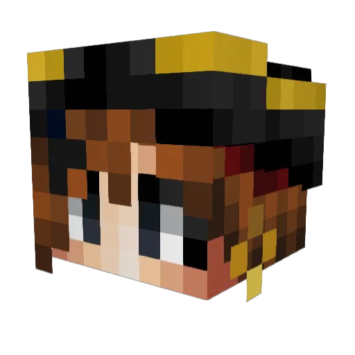 HydroHoodie Minecraft avatar head, 3D render
