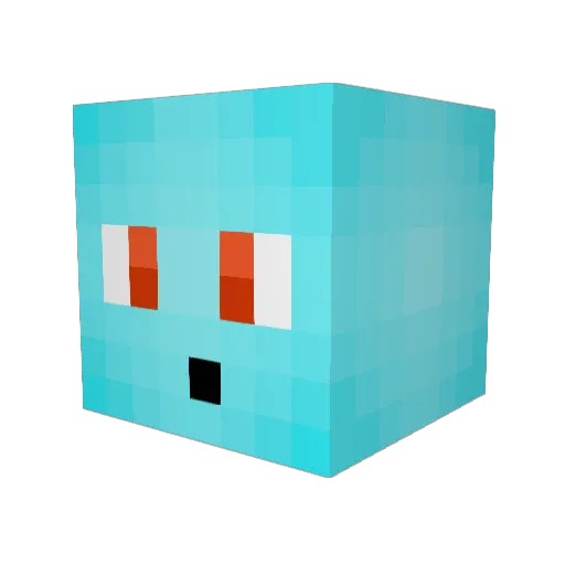HydroShok Minecraft avatar head, 3D render