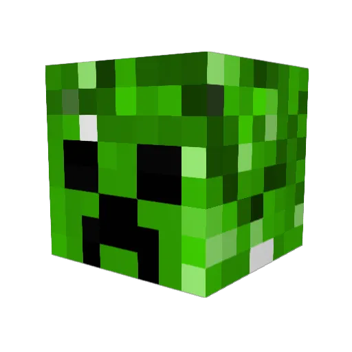 Hydroelectricity Minecraft avatar head, 3D render