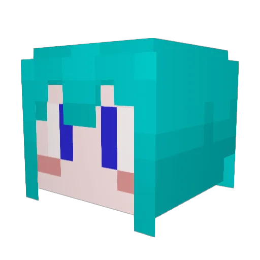 Hydrogenchan Minecraft avatar head, 3D render