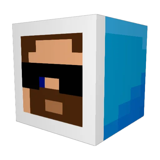 Hydrophion Minecraft avatar head, 3D render