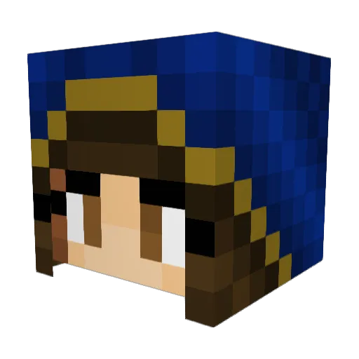 HyenaComet Minecraft avatar head, 3D render
