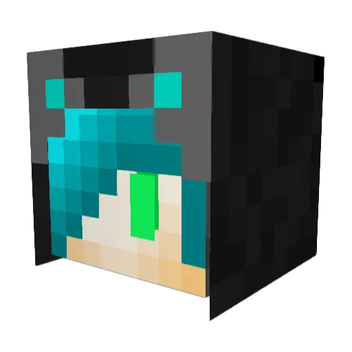 HyenaDog Minecraft avatar head, 3D render