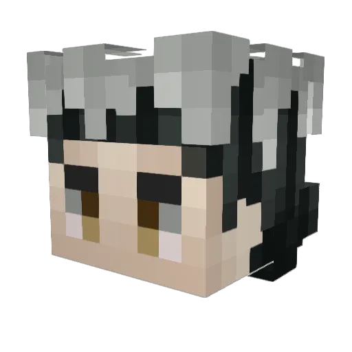 Hyflou Minecraft avatar head, 3D render