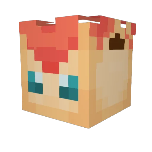 Hyige Minecraft avatar head, 3D render