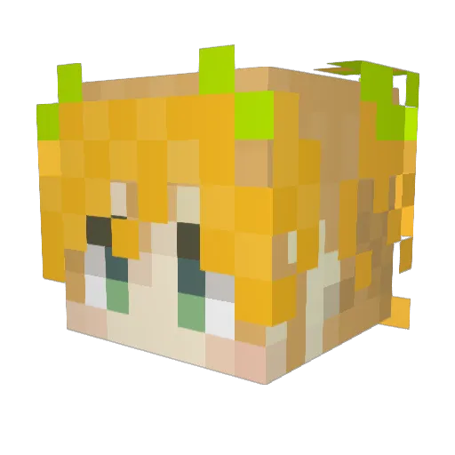 Hyijun Minecraft avatar head, 3D render