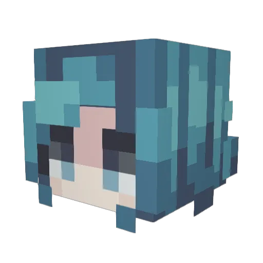 Hykai Minecraft avatar head, 3D render