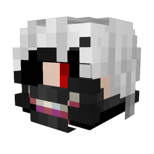 Hykros Minecraft avatar head, 3D render