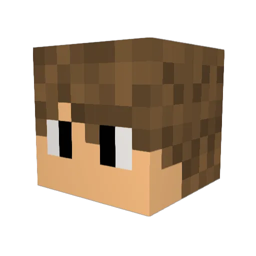 Hyku4K Minecraft avatar head, 3D render