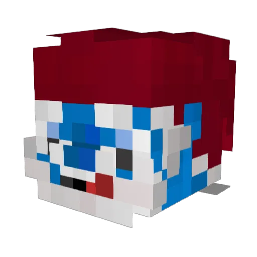 Hykuya Minecraft avatar head, 3D render