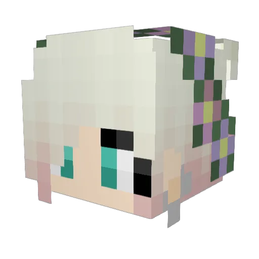 Hylina Minecraft avatar head, 3D render