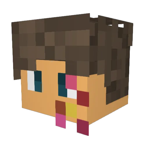 Hyllus Minecraft avatar head, 3D render