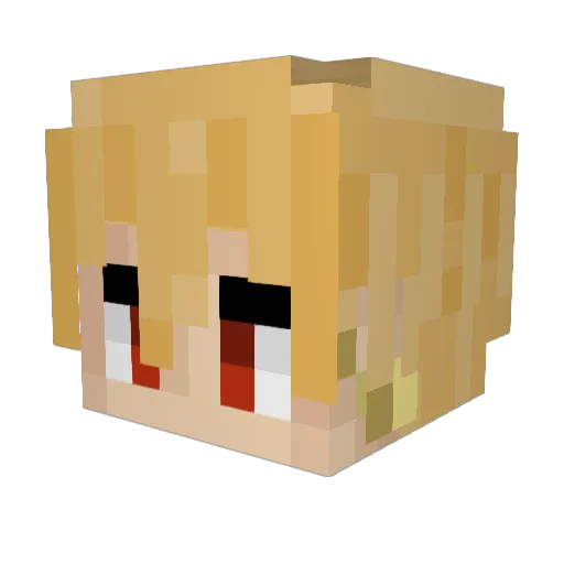 Hylozit Minecraft avatar head, 3D render
