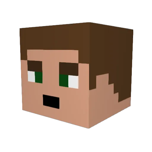 Hyluk Minecraft avatar head, 3D render