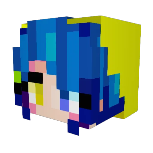 Hymaryu Minecraft avatar head, 3D render