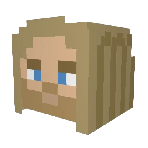 Hymeros Minecraft avatar head, 3D render