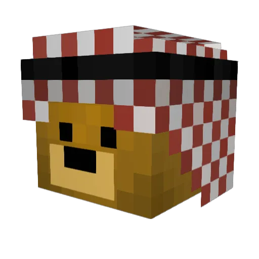 Hynker Minecraft avatar head, 3D render