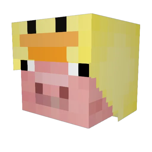 Hynoshi Minecraft avatar head, 3D render