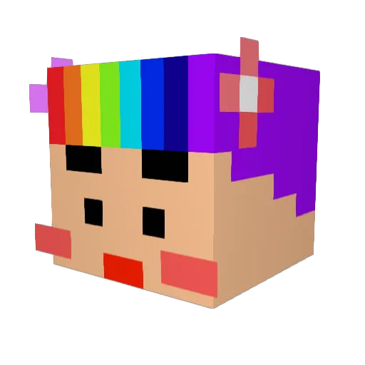 Hyona Minecraft avatar head, 3D render