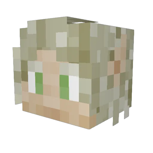 Hyotoshi Minecraft avatar head, 3D render