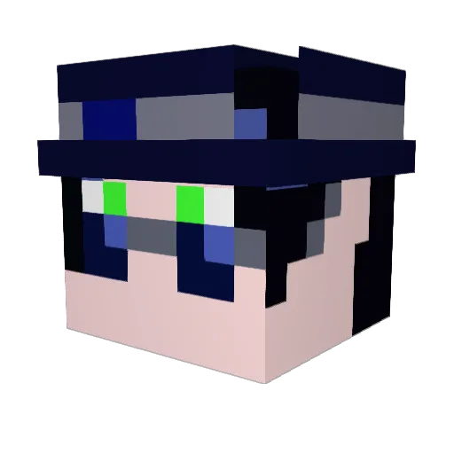 Hyoumaru Minecraft avatar head, 3D render