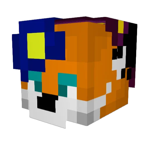 HypeFoxYT Minecraft avatar head, 3D render