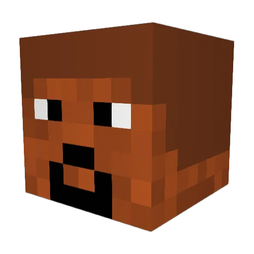 Hypepig Minecraft avatar head, 3D render