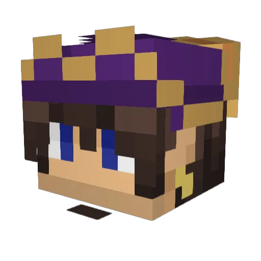HyperART Minecraft avatar head, 3D render