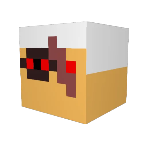 HyperBobus Minecraft avatar head, 3D render