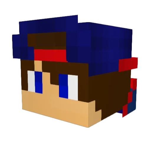 HyperChicken02 Minecraft avatar head, 3D render