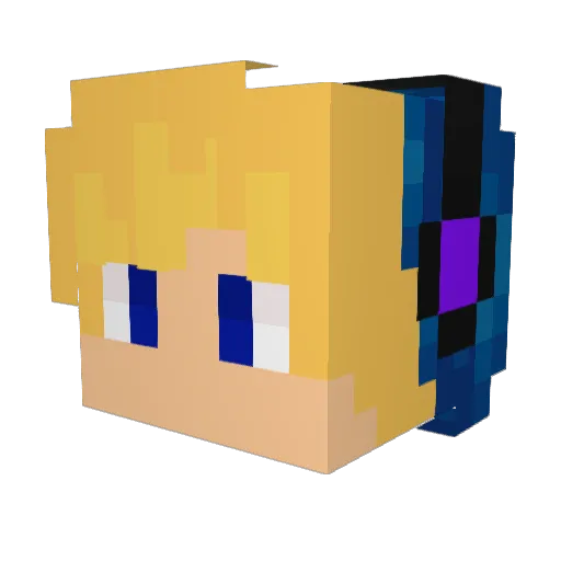 HyperFlash14 Minecraft avatar head, 3D render