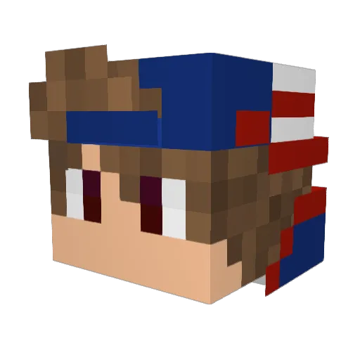HyperGame_MC Minecraft avatar head, 3D render