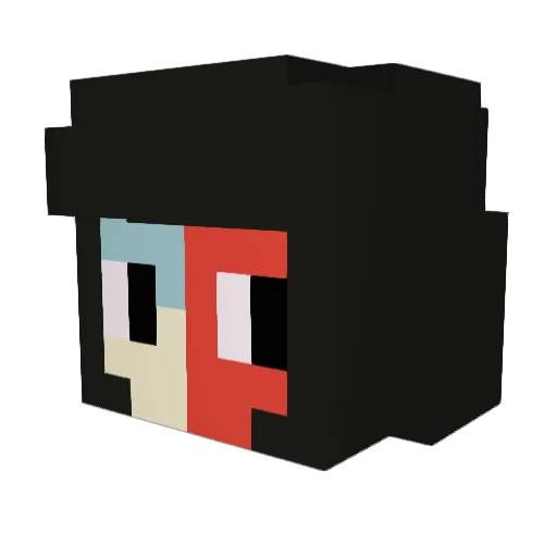 HyperLiminal Minecraft avatar head, 3D render